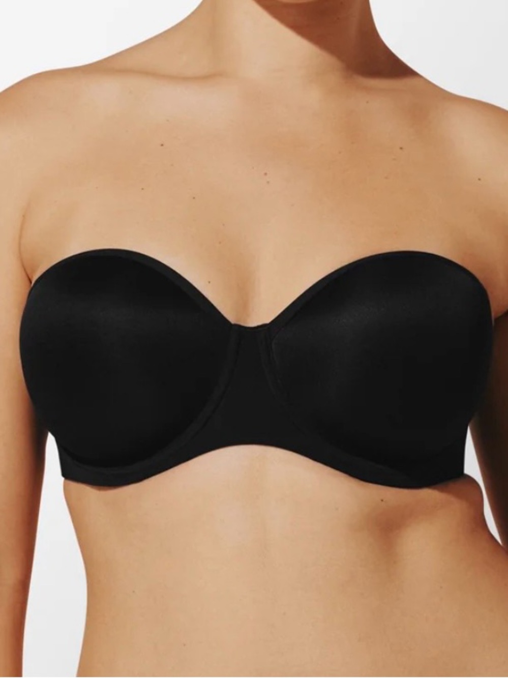 ThirdLove NWOT 24/7 Classic Strapless Black Microfiber Underwire Bra Size 38F